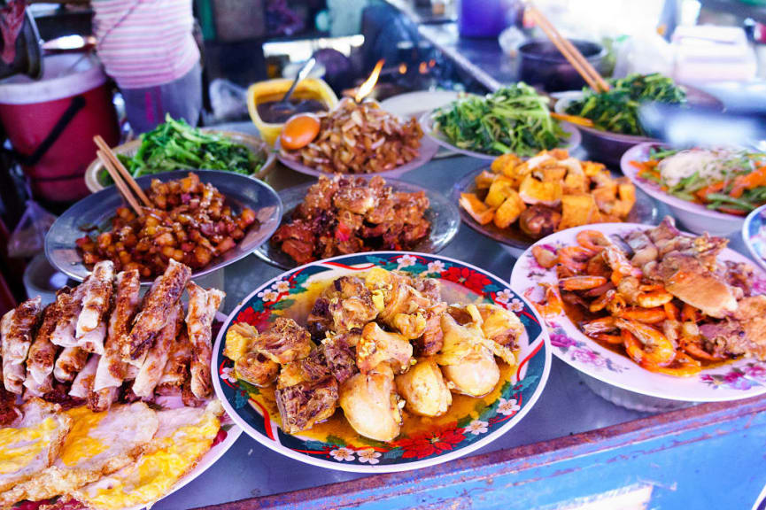 Variete of Vietnamese food in Vietnam