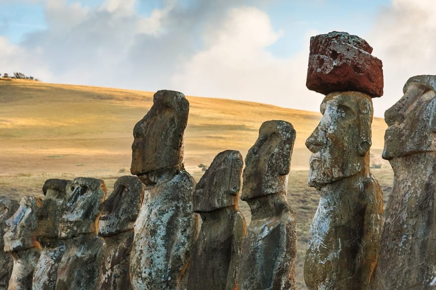 Moais statues in Easter Island, Chile