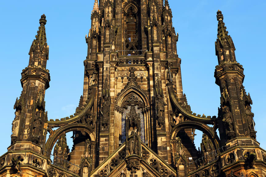  Scott Monument detail in Edinburgh, Scotland