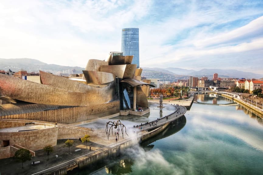 The Guggenheim museum in Bilbao, Spain.