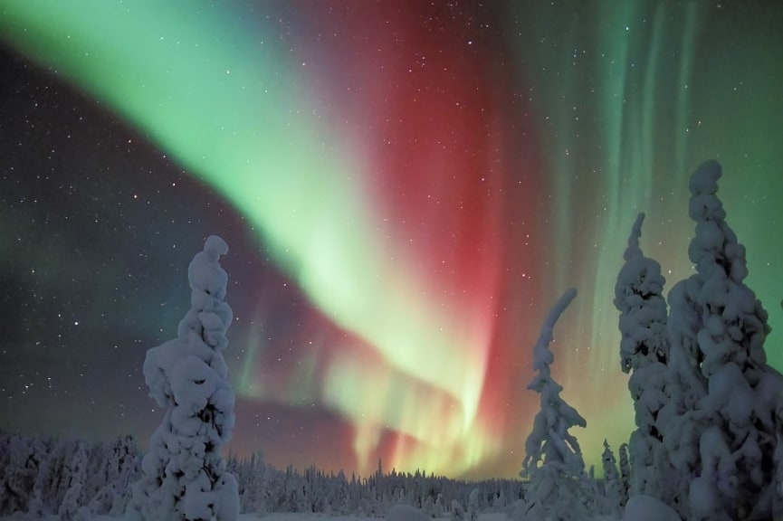 Northern lights in Finnish Lapland, Finland