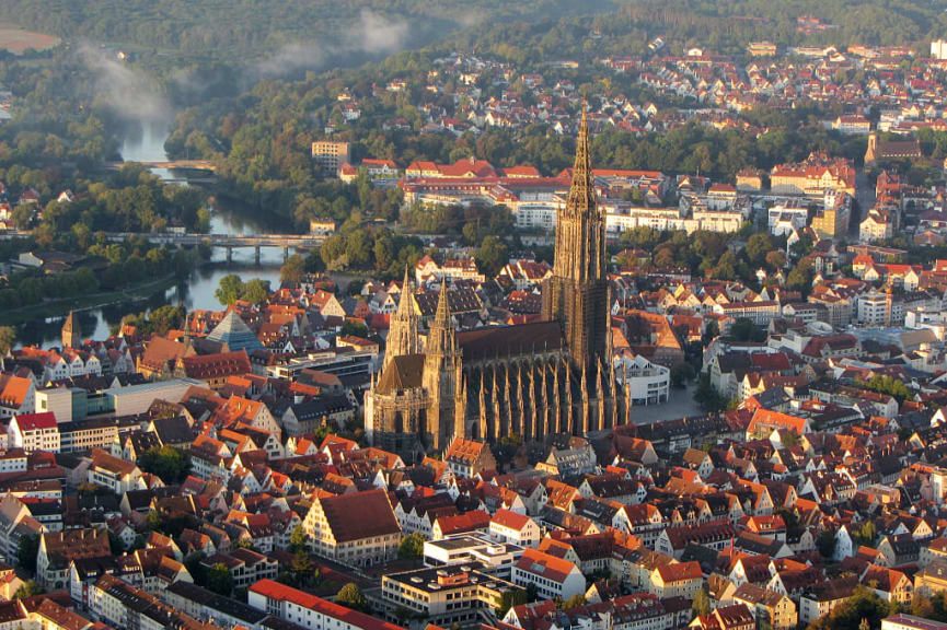 Ulm Cathedral, located in the heart of Old Town Ulm, Germany