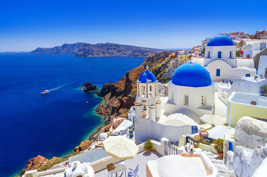 Oia town on Santorini Island, Greece