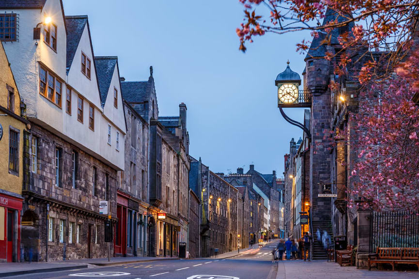 Royal Mile and old center of Edinburgh, Scotland