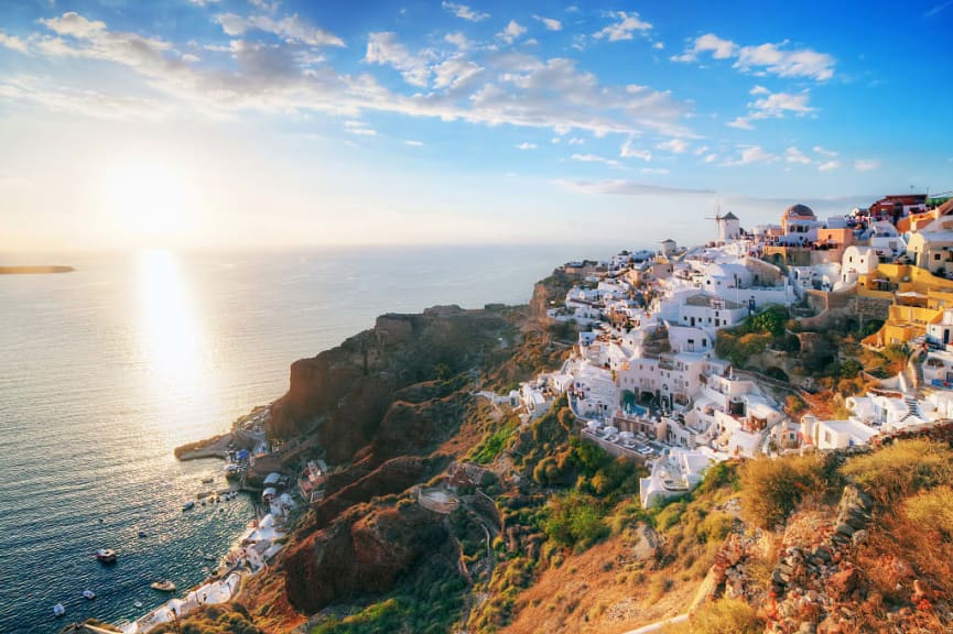 Oai, Santorini at sunset