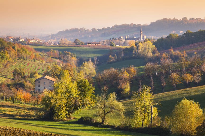 Landscape in the countryside of Emilia-Romagna, Italy