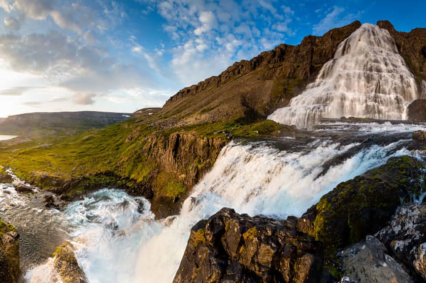 Dynjandi waterfalls in the Westfjords of Iceland