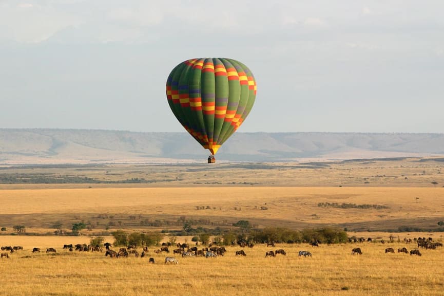 Hot air balloon in Masai Mara, Kenya