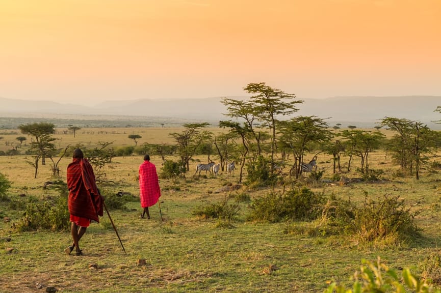 Bush walk with Maasai guides in Maasai Mara National Park, Kenya