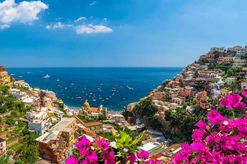 View of Positano in Italy