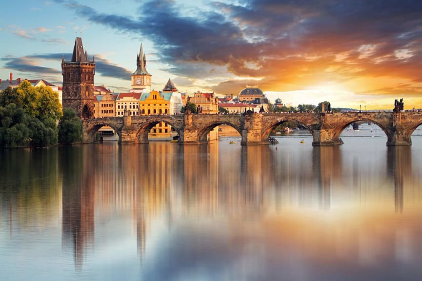 St Charles Bridge in Prague, Czech Republic