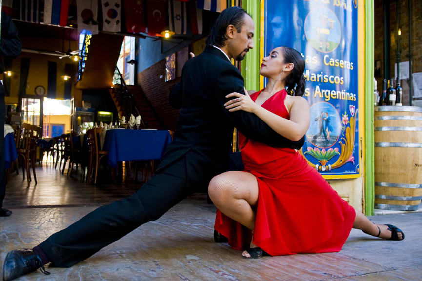 Tango dancers performing in Buenos Aires, Argentina