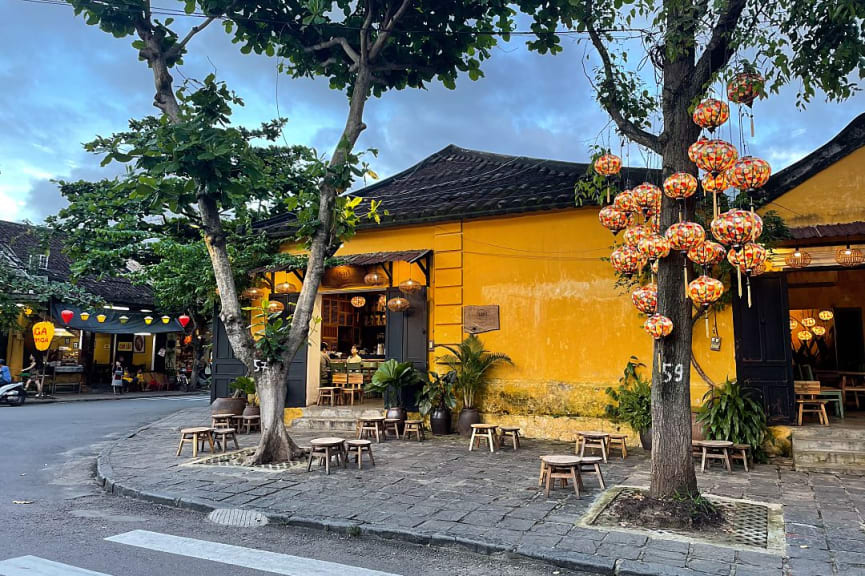 Colorful street corner in Hoi An, Vietnam
