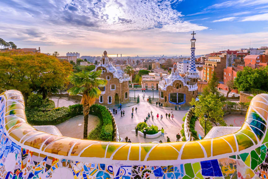 Park Guell in Barcelona, Spain.