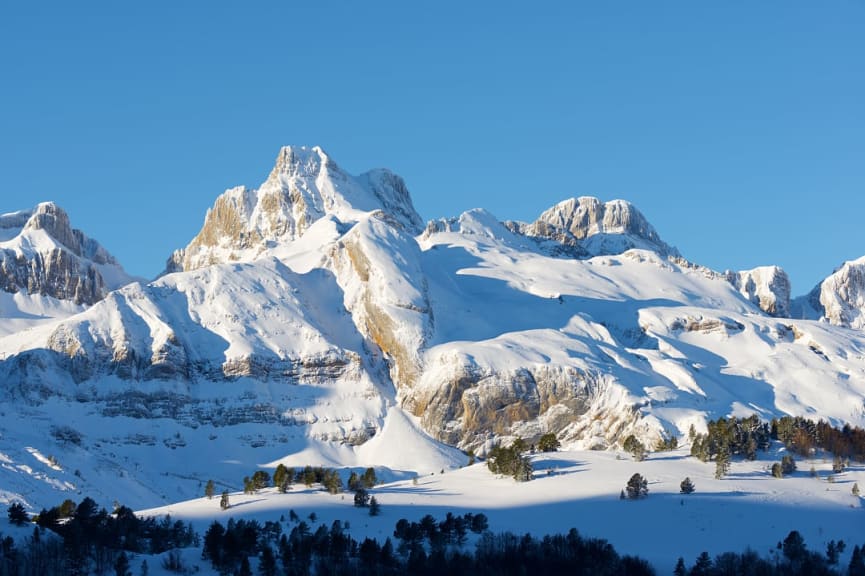 Snow-capped peak in the Pyrenees, Spain