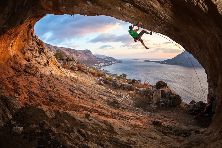 Rock climbing in kalymnos, Greece