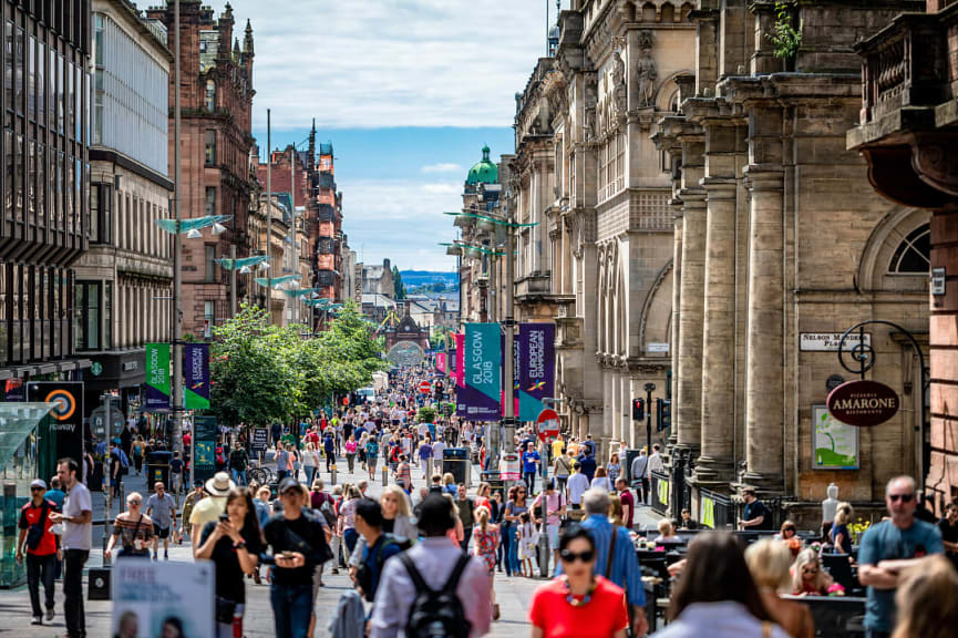 The Style Mile, Buchanan Street, in Glasgow, Scotland