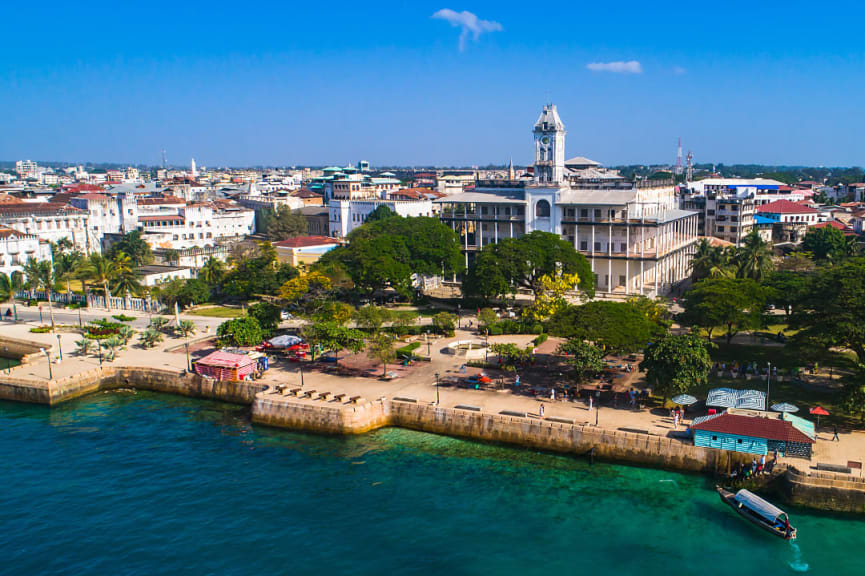 View of House of Wonders in Stone Town, Zanzibar, Tanzania