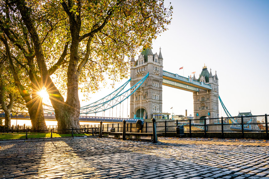 London's Tower Bridge in autumn