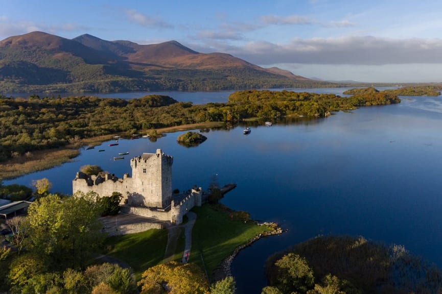 Ancient Castle in Killarney National Park during early morning, Ring of Kerry, Ireland