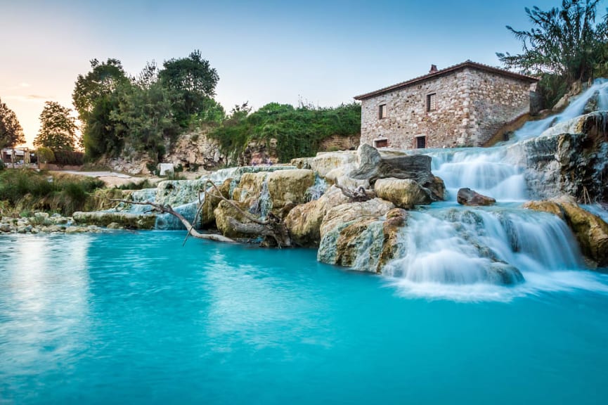 Saturnia thermal hot springs in Tuscany, Italy