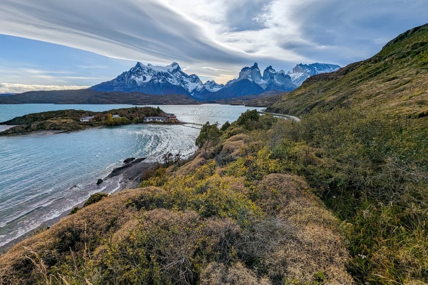 Classic view of Torres del Paine National Park in Chilean Patagonia