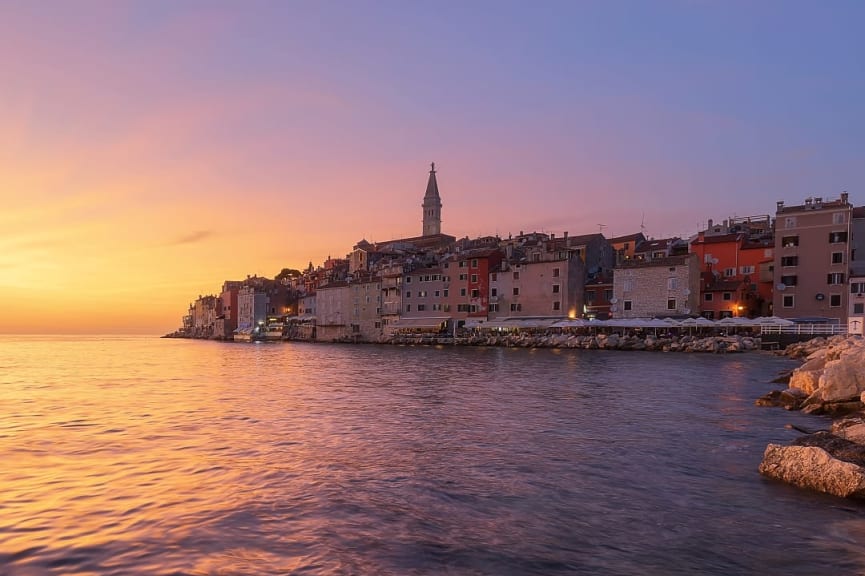 Romantic sunrise in Rovinj, Croatia