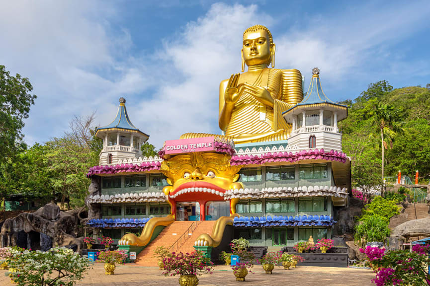 Buddha statue at Dambulla Royal Cave Temple and Golden Temple