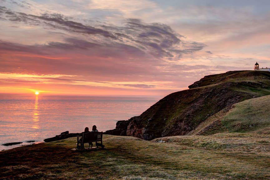 Tod Head Lighthouse near Stonehaven, Scotland