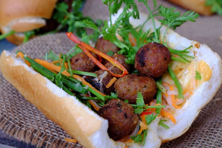 Vietnamese bahn mi sandwich