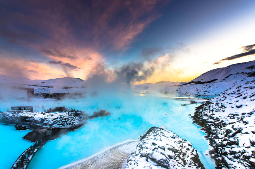 Blue lagoon geothermal pool in Iceland