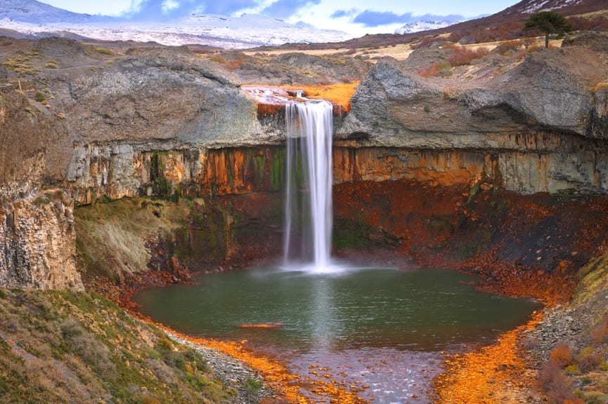 Agrio river waterfall in the Argentinian Patagonia