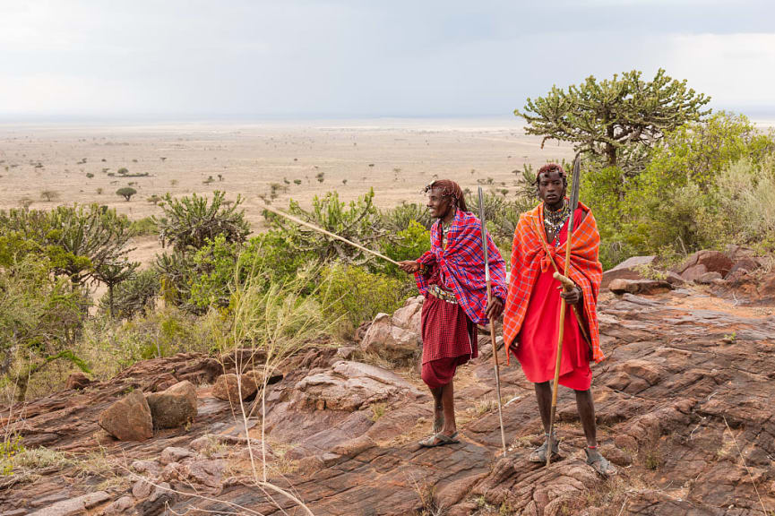 Two Maasai warriors in Tanzania 