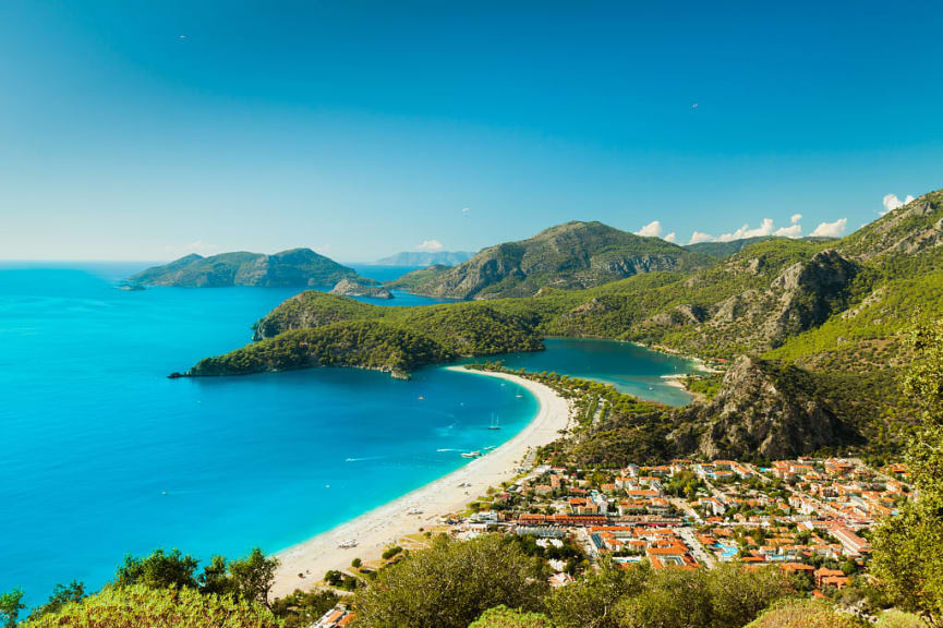 View of Ölüdeniz with Belcekız beach in Turkey