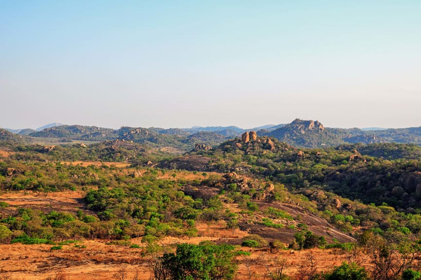Landscape of Matobo National Park, Zimbabwe