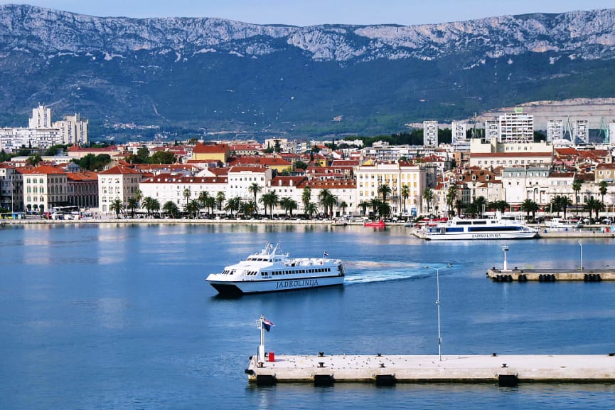 Ferry leaving Split, Croatia