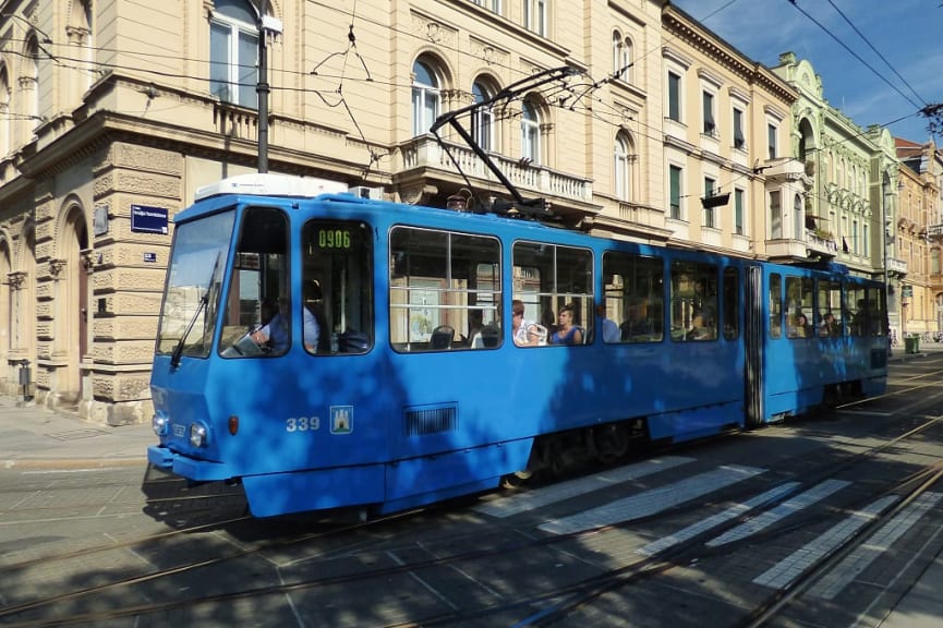 Tram in Zagreb, Croatia