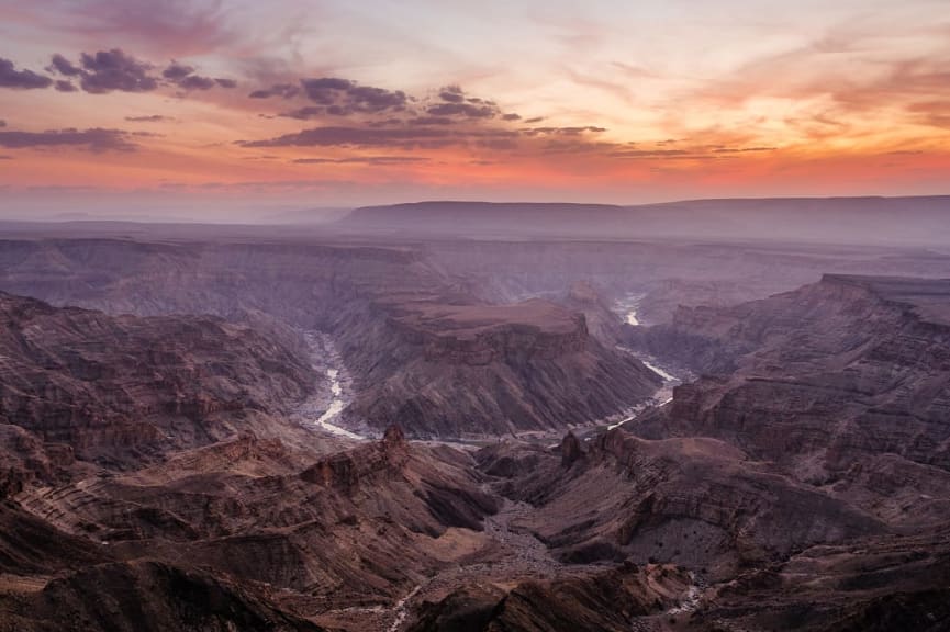 Sunset over Fish River Canyon, Namibia