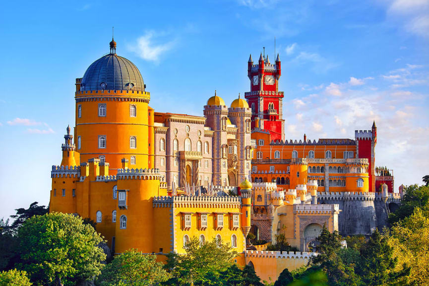 Colorful Pena National Palace, Sintra, Portugal