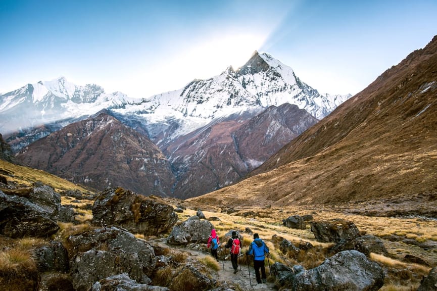 Trekkers on the Annapurna Circuit 