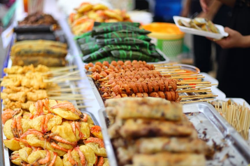 Different types of Vietnamese food in Hanoi, Vietnam.   