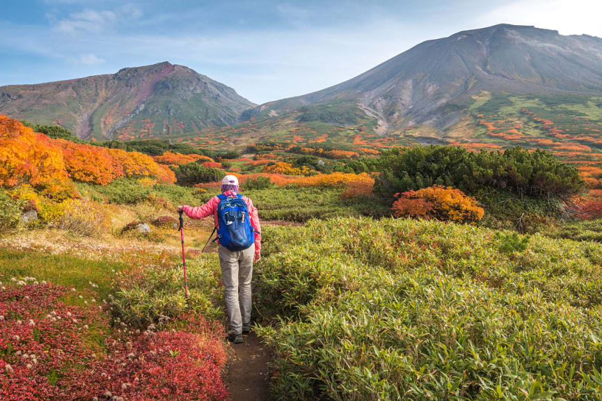 Hiker at Daisetsuzan National Park, Japan