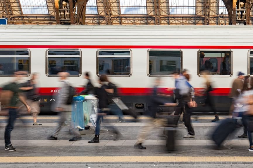 Tain station in Milan, Italy.