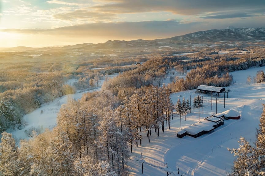 Village on the Niseko mountain in Japan