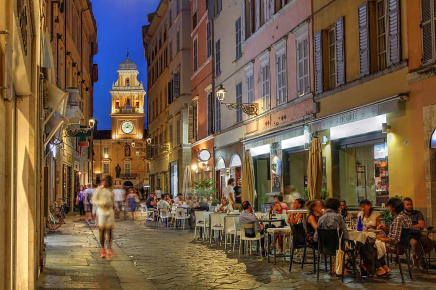 Street cafe, Parma, Italy