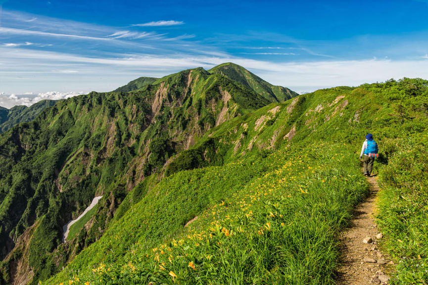 Trekking in Hakusan National Park in the Chūbu region of Honshū, Japan