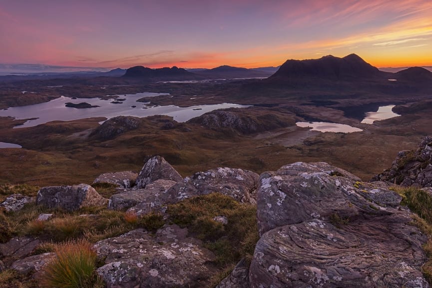 The mountains of Assynt in the North West Highlands of Scotland