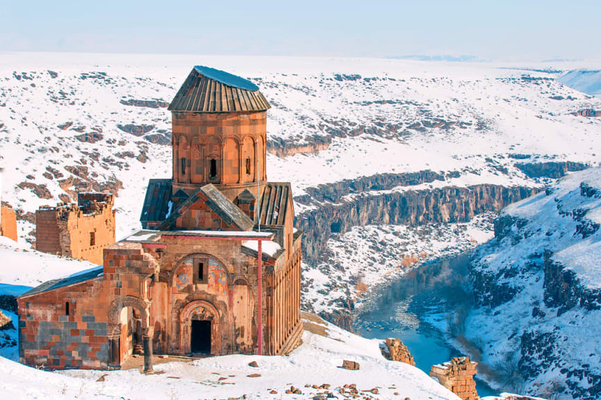 Ani Ruins during winter in Turkey