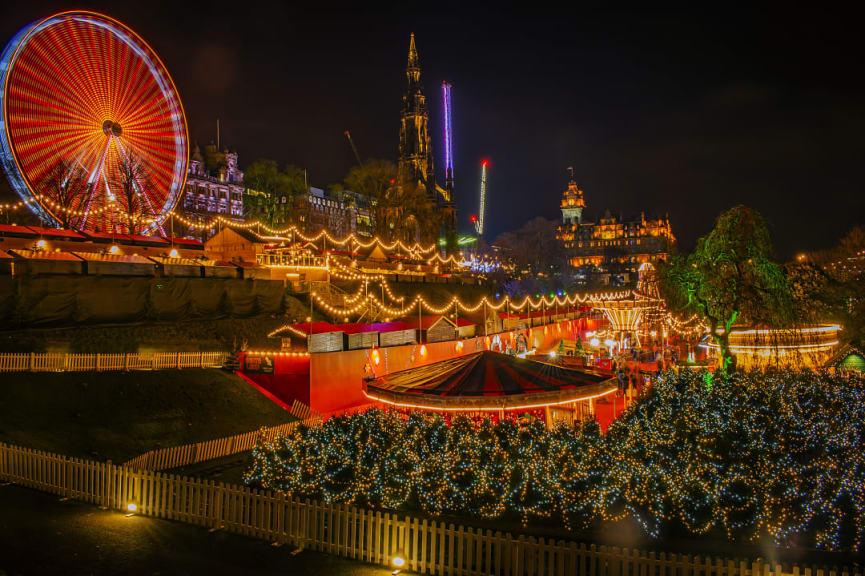 Christmas market in Edinburg, Scotland