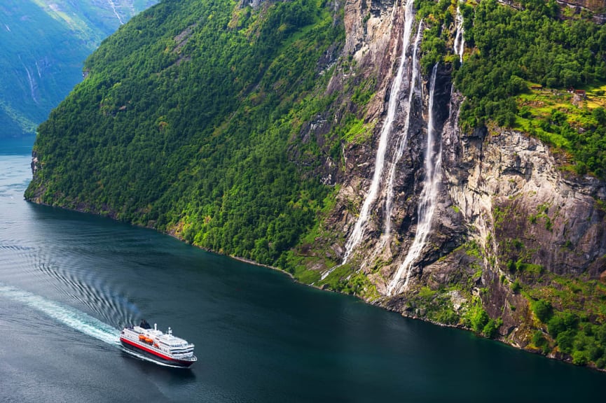 The Seven Sisters waterfall near Geiranger, Norway